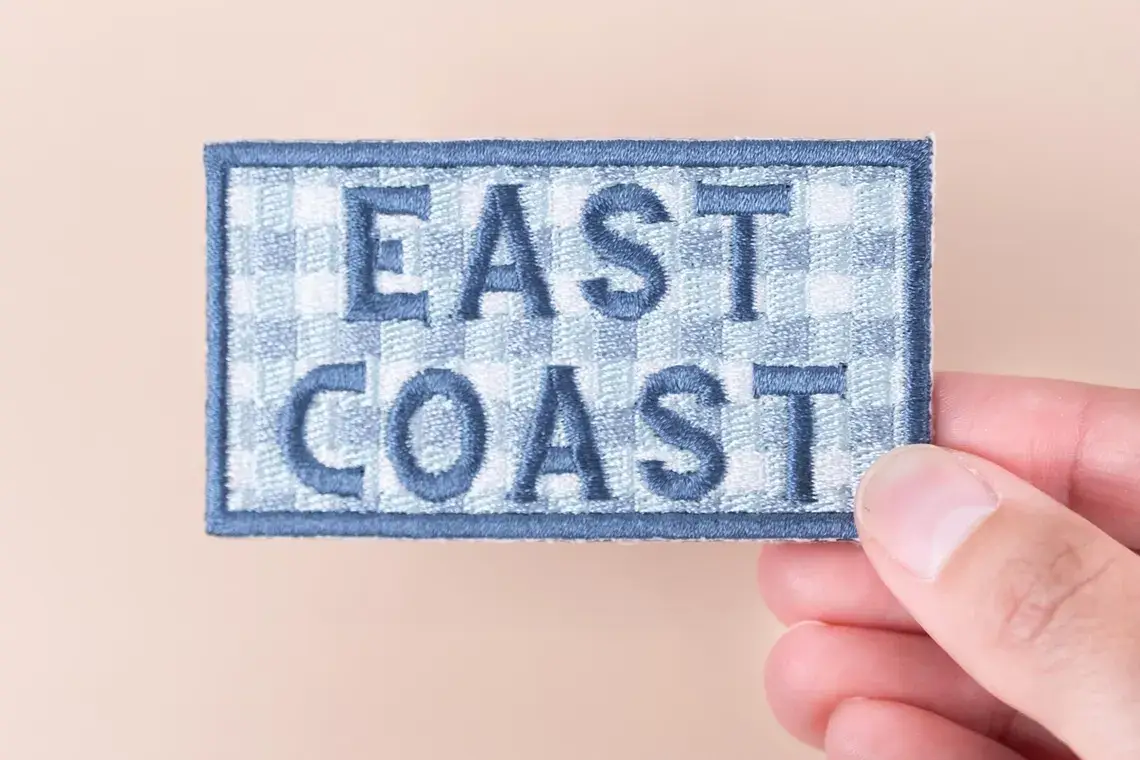 Field Trip Threads - Wholesale Patch - East Coast Patch Blue Gingham Embroidered Iron-On Coastal2