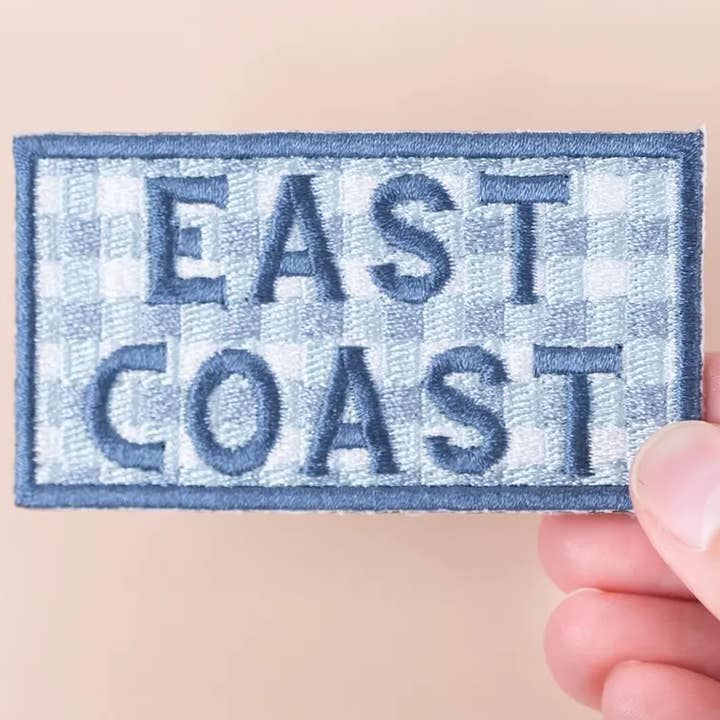 Field Trip Threads - Wholesale Patch - East Coast Patch Blue Gingham Embroidered Iron-On Coastal2