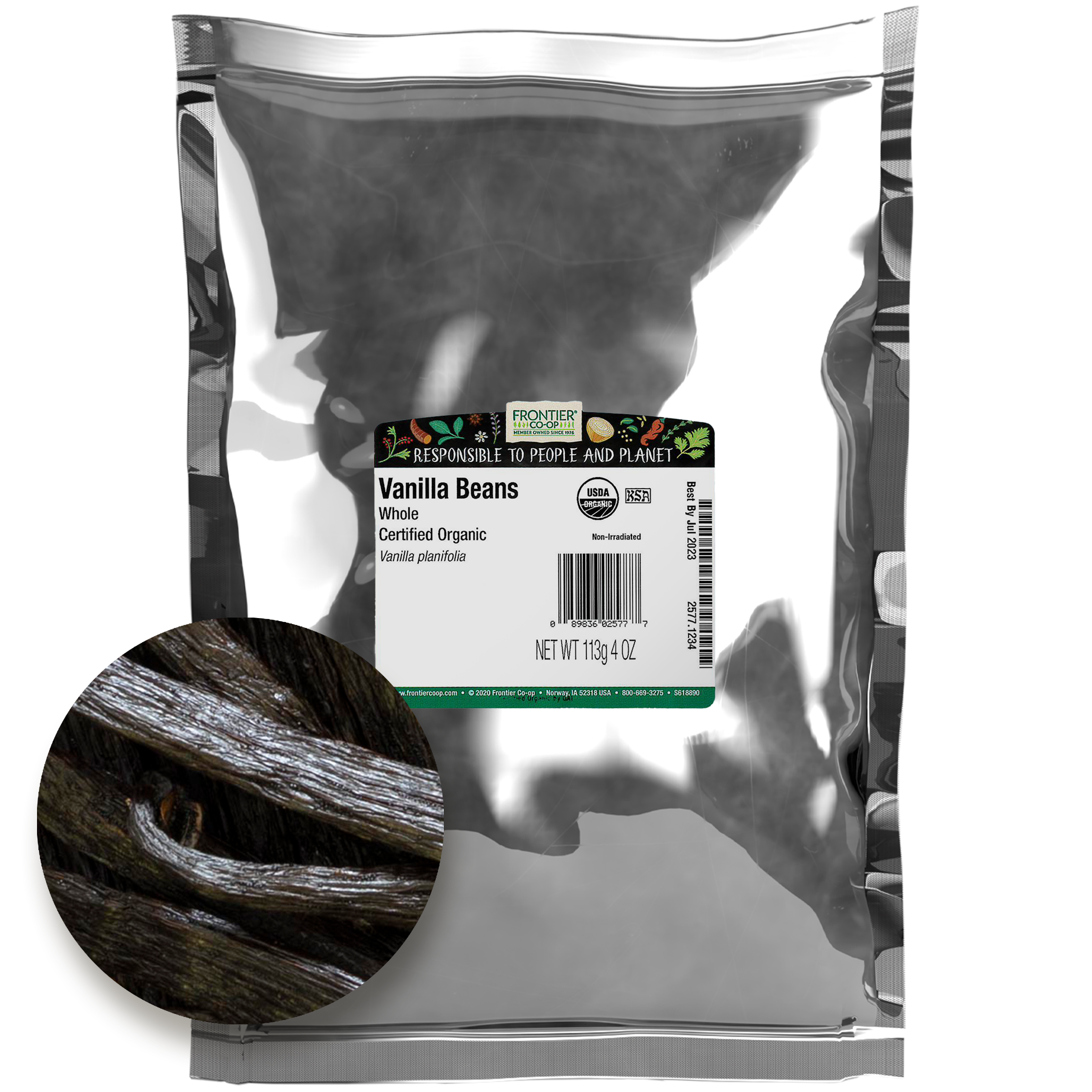 Frontier Co-op - Wholesale Vanilla/Fruit Extract - Organic Whole Bourbon Vanilla Beans, Kosher, Non GMO, 4 Oz1