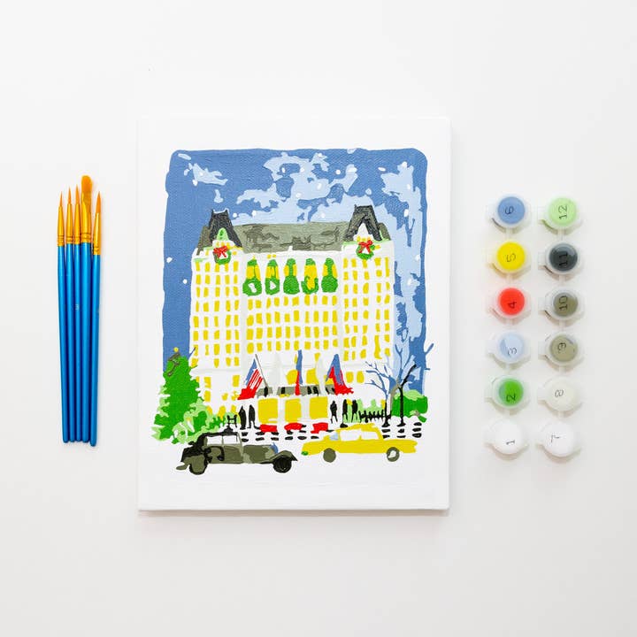 Plaza Hotel Christmas by Lindsay Brackeen Paint by Numbers Framed Mini for wholesale by paint anywhere