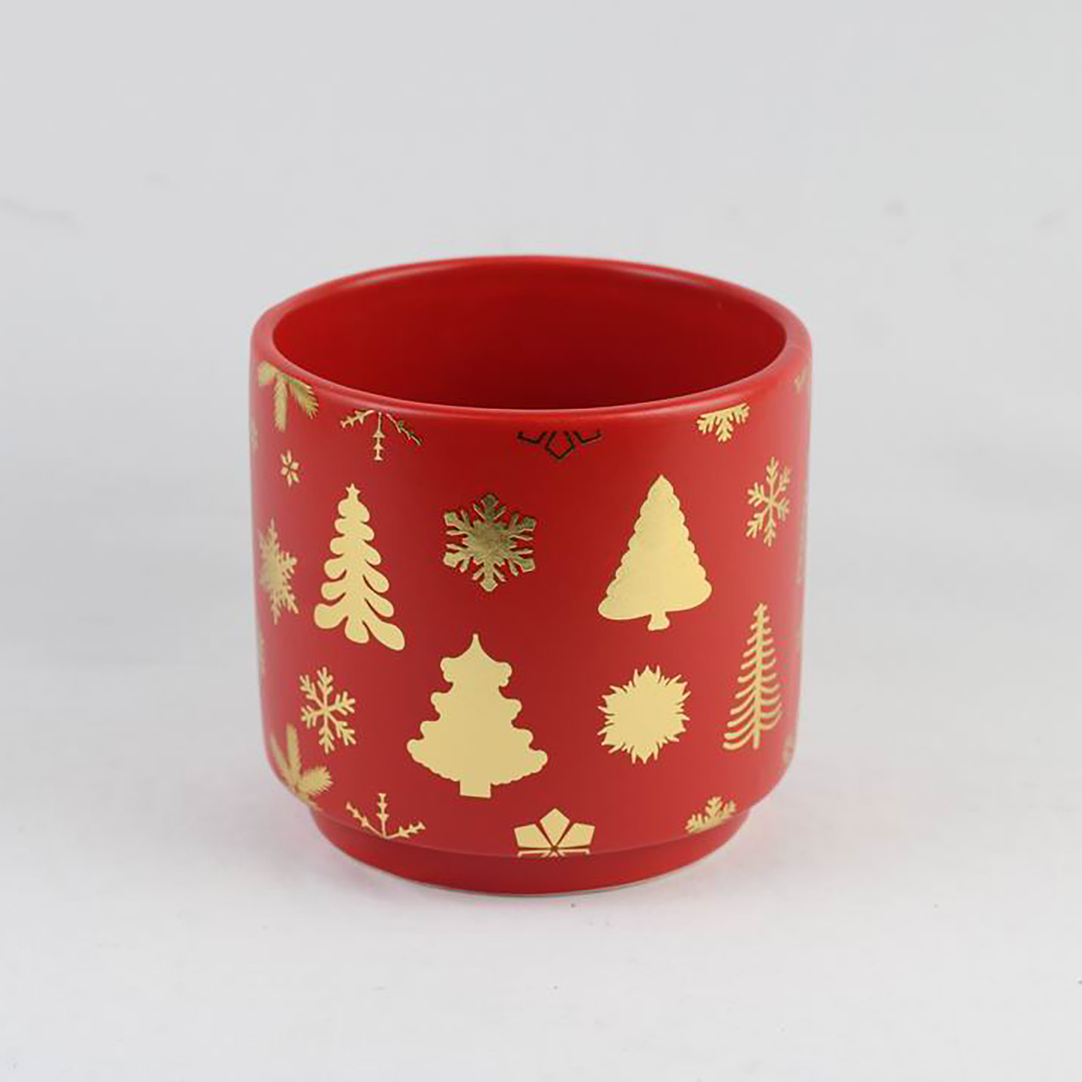 Florinia - Wholesale Plant Pot - Christmas Ceramic Planter – Single Piece (Red or Green) – Festive Holiday Tree Design0