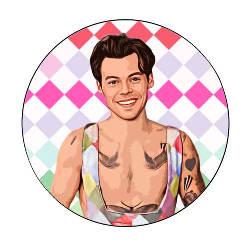 Cirkelklistermærker 'RAINBOW CHECK HARRY' for engroshandel hos ART WOW