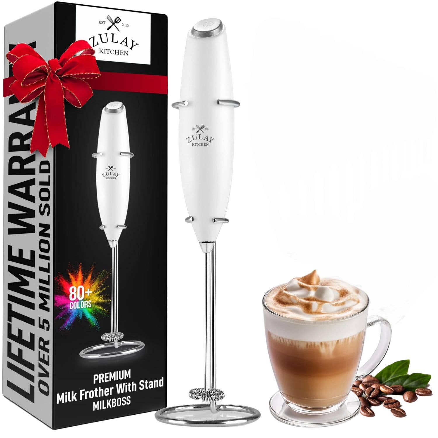 Zulay Kitchen - Wholesale Kitchen Tool/Gadget - Powerful Handheld Milk Frother - With Stand27
