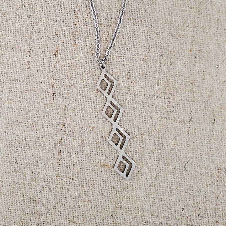 Stainless Steel Four Triangle Necklace  for wholesale by Covaly Artisan Jewelry