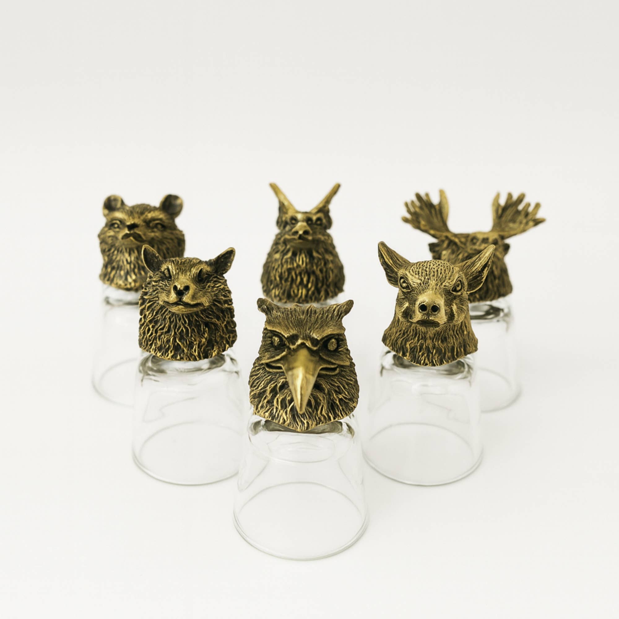 AW Artisan – Engroshandel Shotglas – 6x Snapsglas (50 ml) – Skovens Vilde Skabninger0