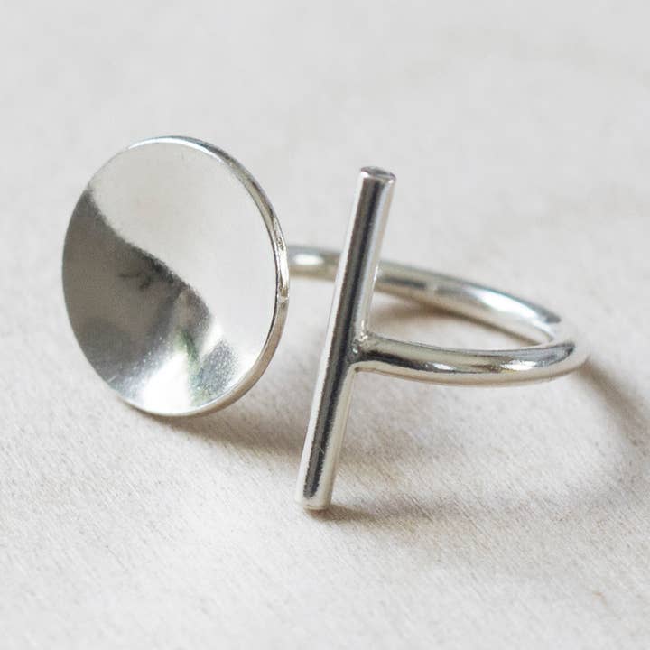 Bar and Concave Dome Ring for wholesale by Fawn And Rose