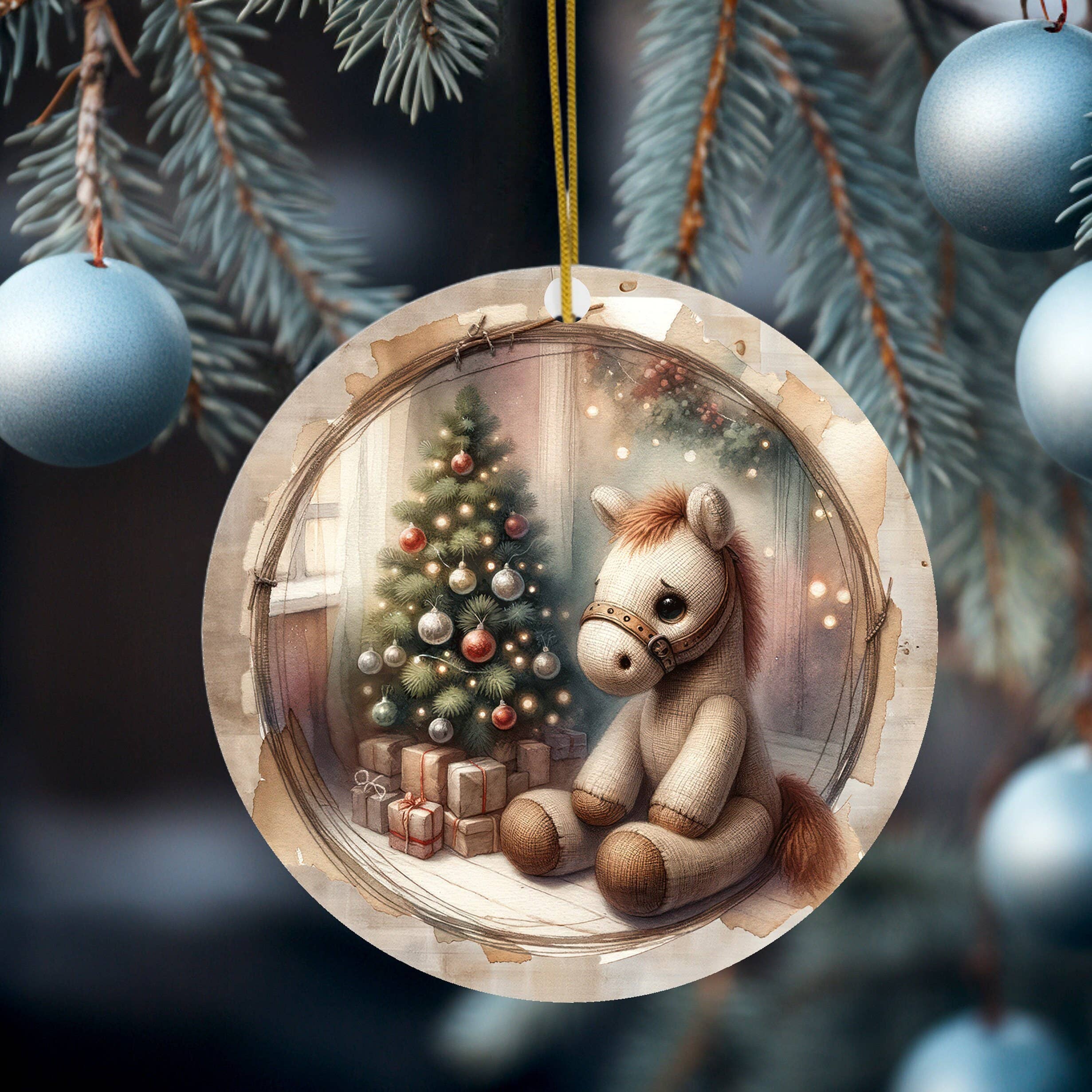 Fernville Creations - Wholesale Ornament - Ceramic Toy Horse Christmas Tree Keepsake Ornament6