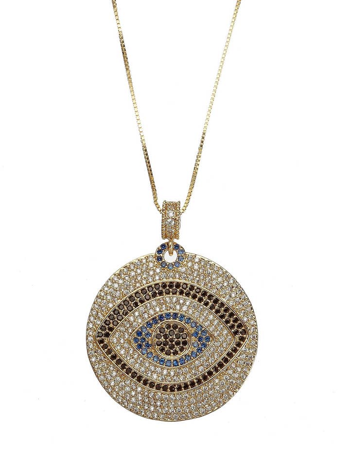 Vision CZ onde øje vedhæng halskæde for engroshandel hos Eye Candy Los Angeles