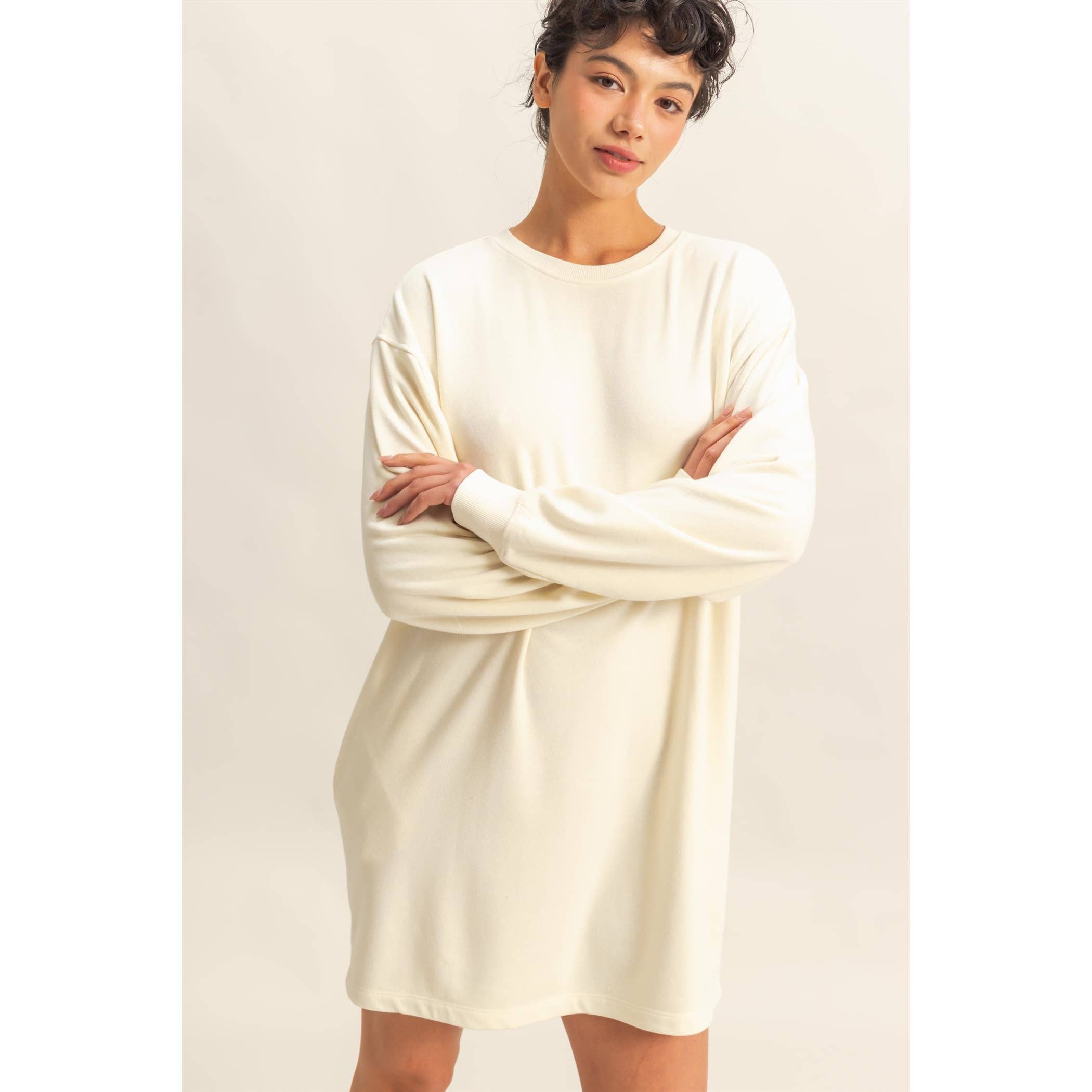 Double Zero - Wholesale Dress - Women's - Long Sleeve Oversized Mini Dress28