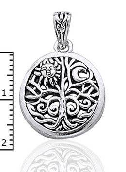 Silver Insanity - Wholesale Individuele bedel/hanger - Keltische levensboom kunst zon en maan hanger van sterling zilver3