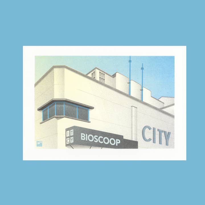 VrijFormaat – wholesale Art print – riso print - City Cinema - architecture - Utrecht NL - A4