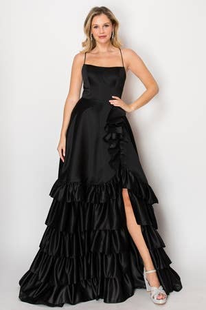 Chicas - Vendita all'ingrosso Vestito - Donna - Abito lungo con gonna arruffata. C8261