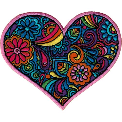 Patch - Heart - With Paisley Designs for wholesale by Square Deal Recordings & Supplies