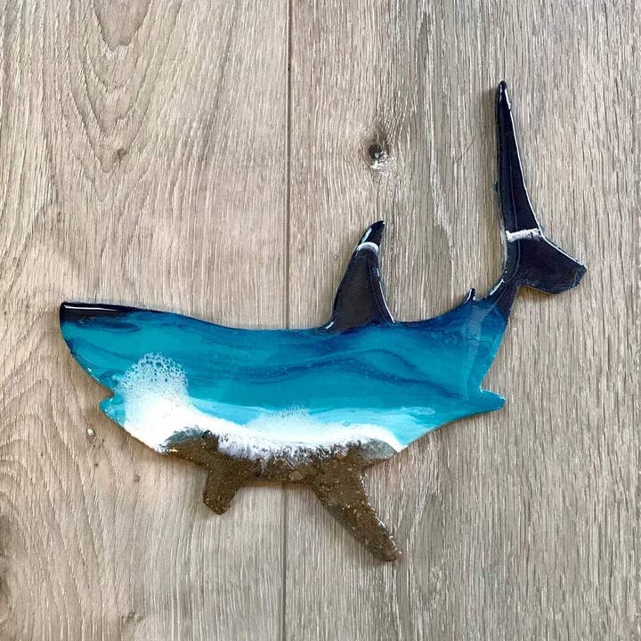 Arte de pared de resina de gran tiburón blanco para venta al por mayor de WLB Designs