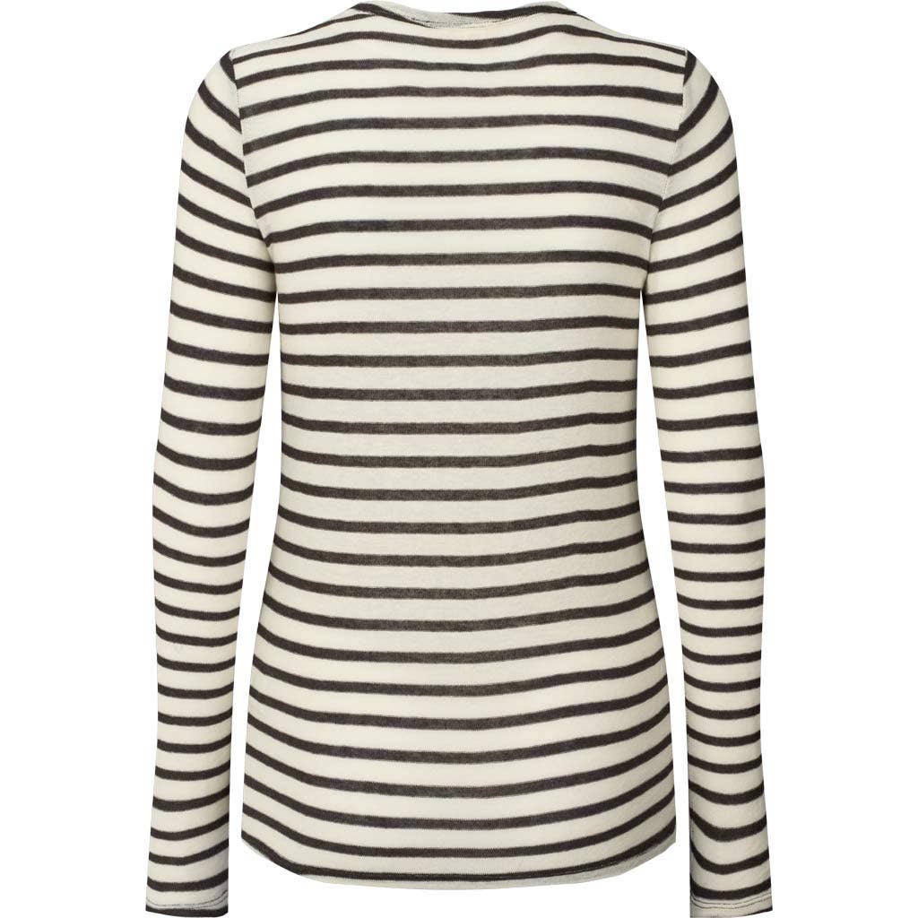 gai-lisva - Vendita all'ingrosso Top in maglia - Donna - Top in lana Thyra - Righe invertite grigio scuro5