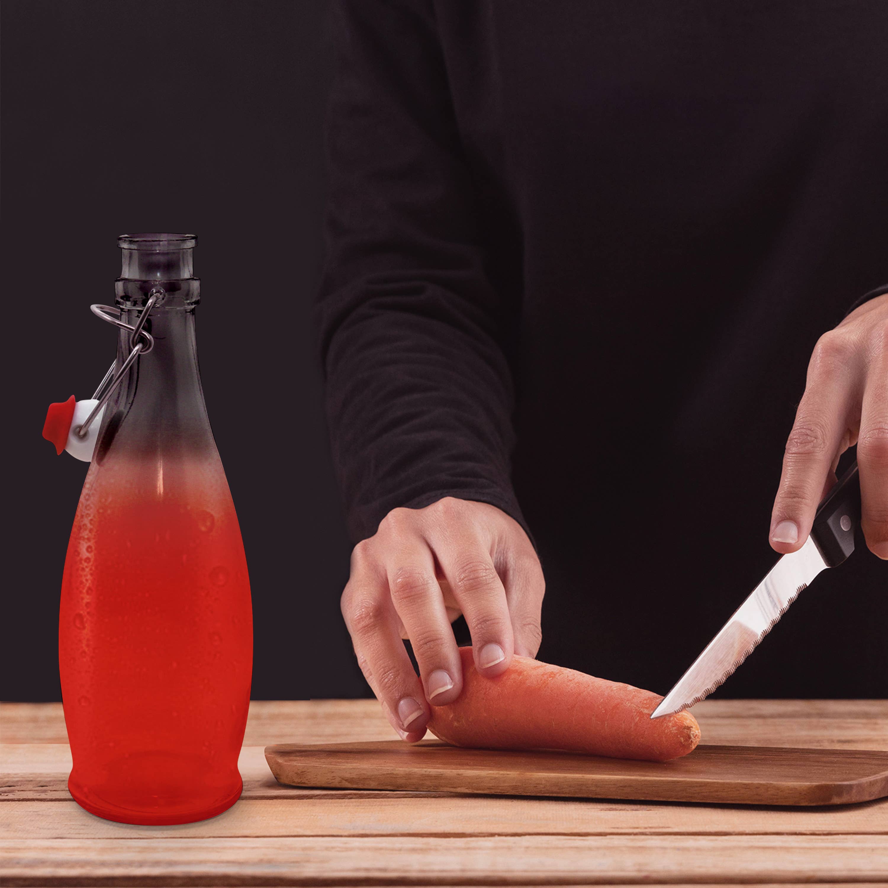 Nevlers - Wholesale Milk/Juice Bottle - Glass Swing Top Bottles - 8.5 oz. Teardrop Design (Set of 6)7