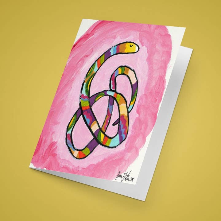 Rainbow Snake Cards for wholesale by Hana Firestone Illustration
