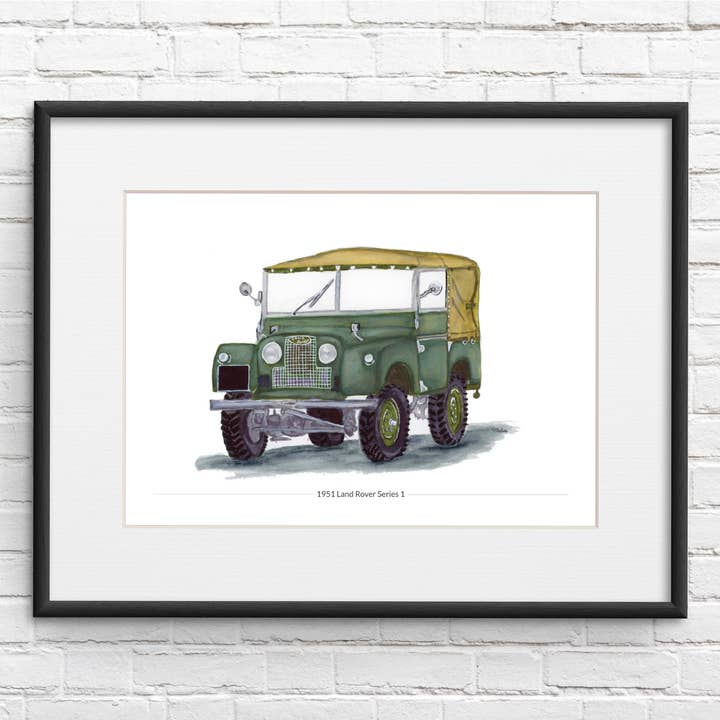 Typhoon Studios - Wholesale Art Print - Land Rover Series 1 Hand Drawn Illustration Giclée Print1