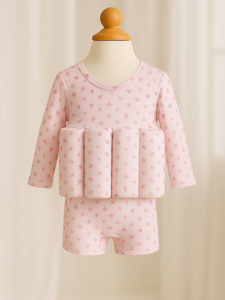Little Soleil - Wholesale One-piece swimsuit – Kids - Ditsy - Long Sleeve Floatsuit - LITTLE SOLEIL