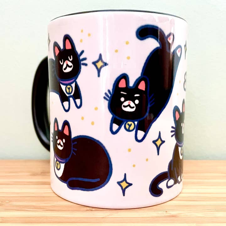 Tuxedo Cat 11oz Mug (Copy) for wholesale by Ellen Stubbings Illustration
