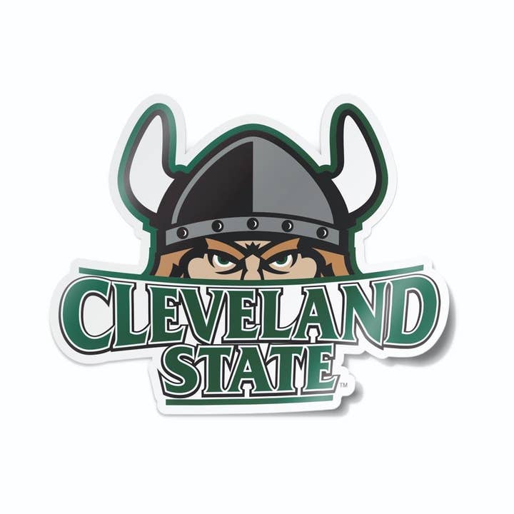 Nudge Printing - Wholesale Sticker - Cleveland State University Magnus Over Wordmark Car Decal
