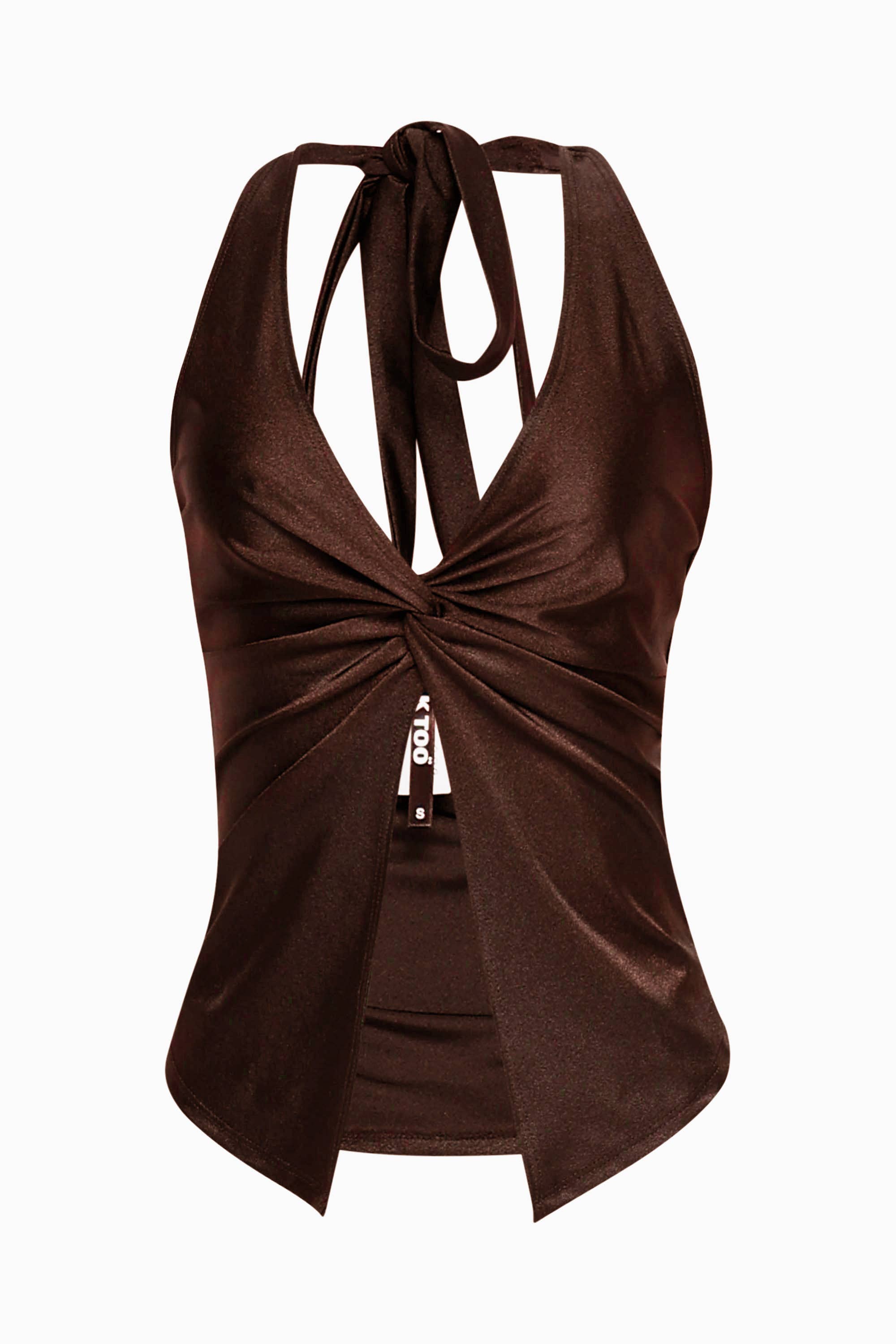 K Too - Wholesale Tank Top - Women's - NYLON HALTER TOP WITH KNOTTED FRONT4