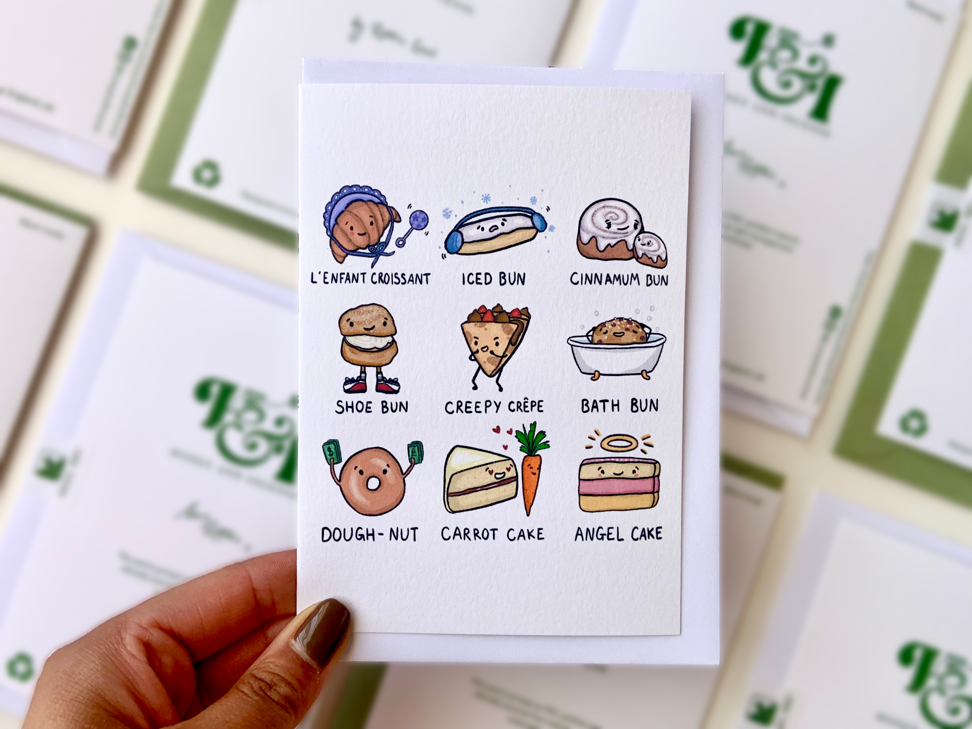Honey and Incense – wholesale Everyday greeting card – Types of Cake - Puns Card | Cafe De Pun 0