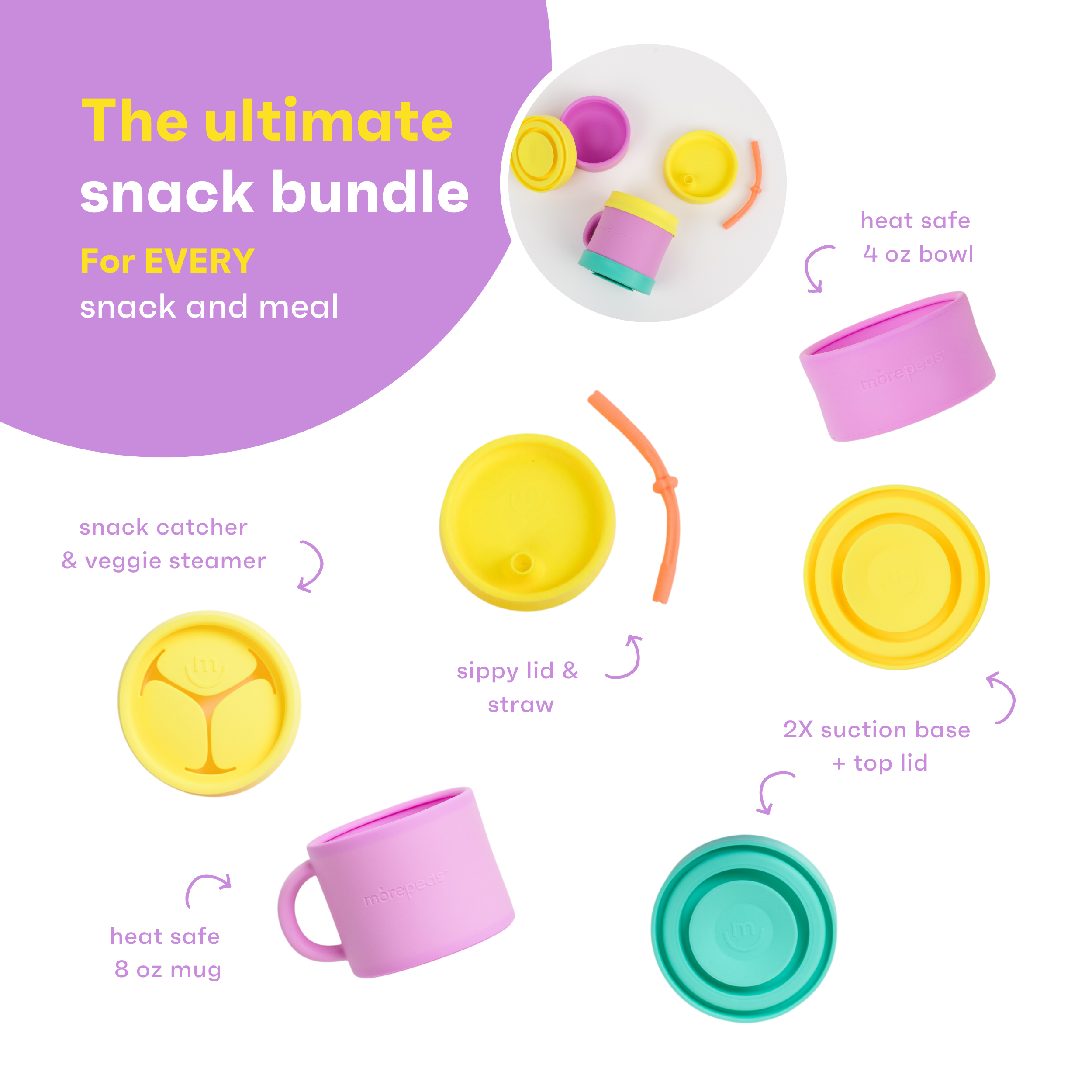 morepeas - Wholesale Feeding Set - Baby - Snack Stack Gift Set5