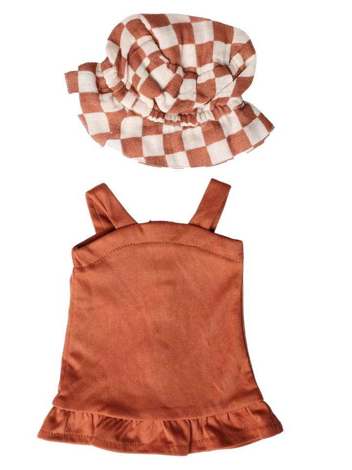 Dress and Bucket Hat Bundle | Clay Checker for wholesale by Bohemian Mama