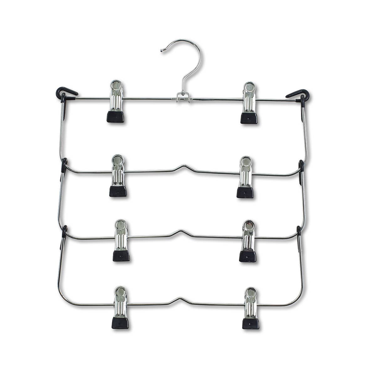 silver Multiple Skirt Hanger, Chrome-Plated Metal for wholesale on Faire0