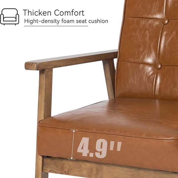 Brown Retro Leather Armchair for Home or Office for wholesale on Faire