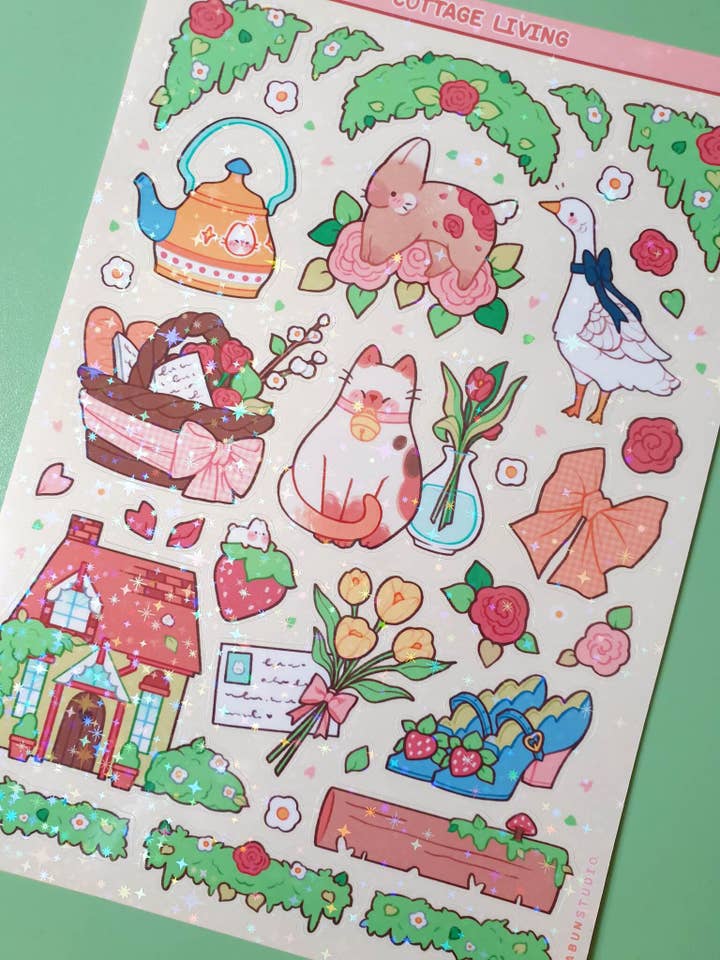 Cottage Living Sticker Sheet for wholesale by Coy Apricot