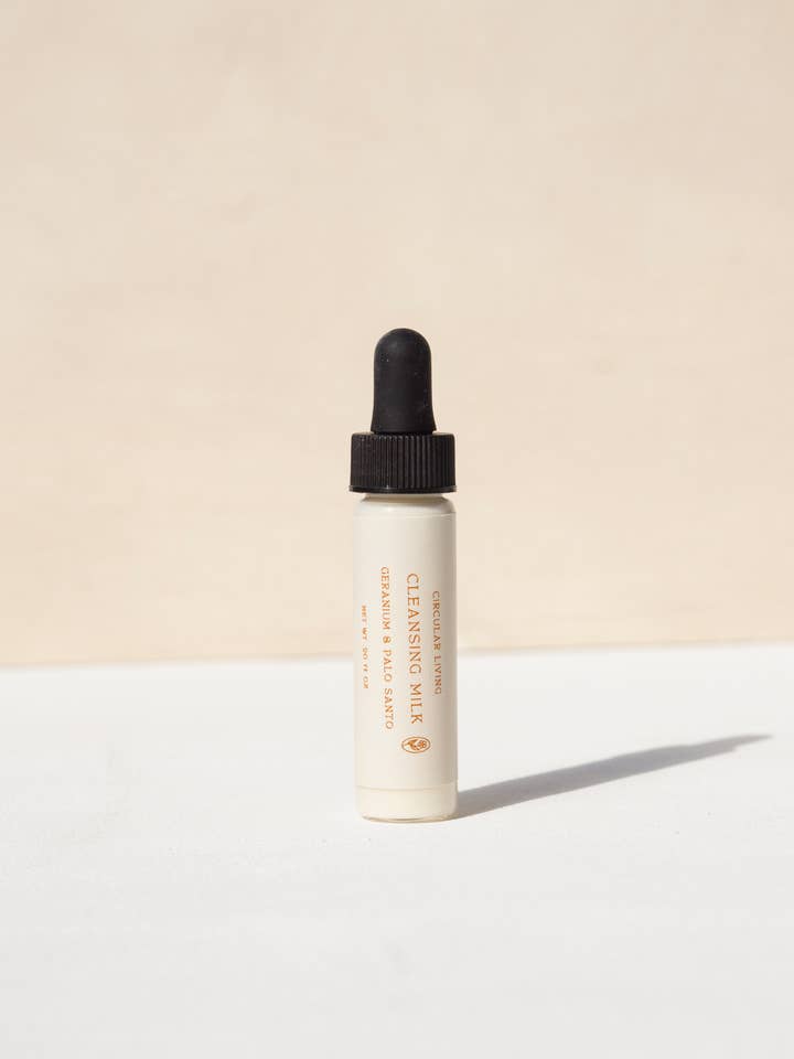 Cleansing Milk, Geranium & Palo Santo Sample Vial for wholesale by Circular Living