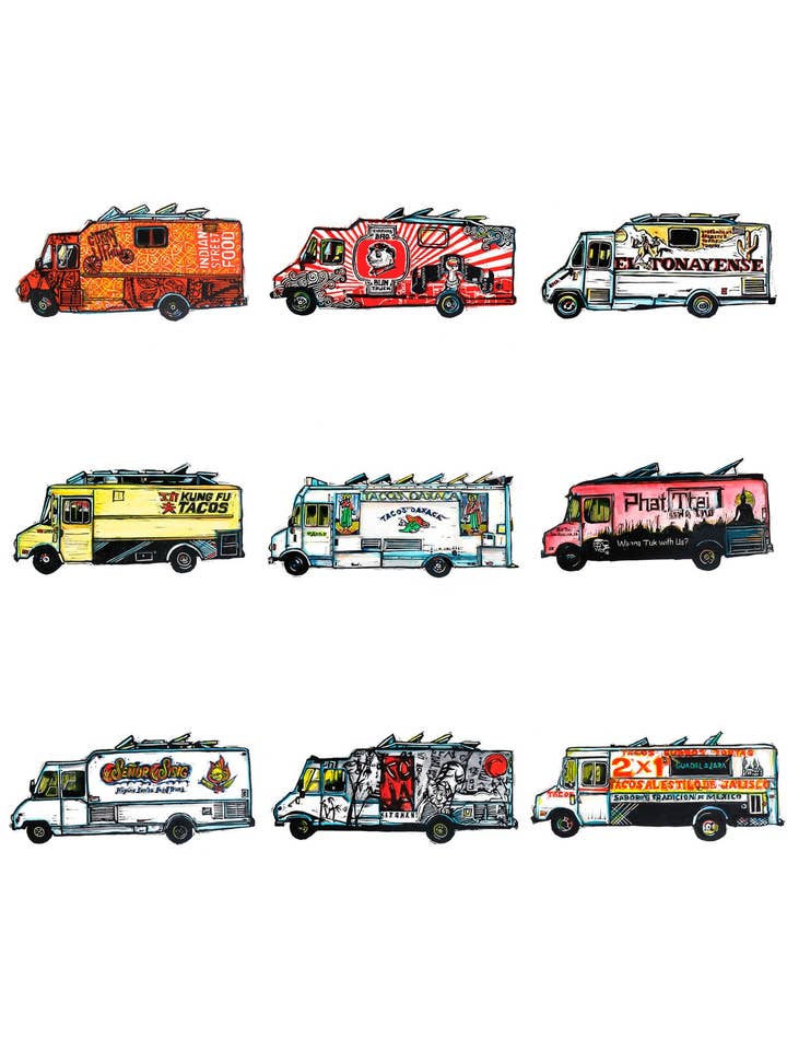 "Impressão de Carrinhas de Comida de SF" por atacado de 3 Fish Studios