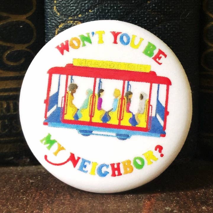 Pin de chariot de quartier Mister Rogers | Fred Rogers Pinback Button | Mr. Rogers Ne serez-vous pas mon voisin ? Broches de bouton pour la vente par Kaleigh Day Art
