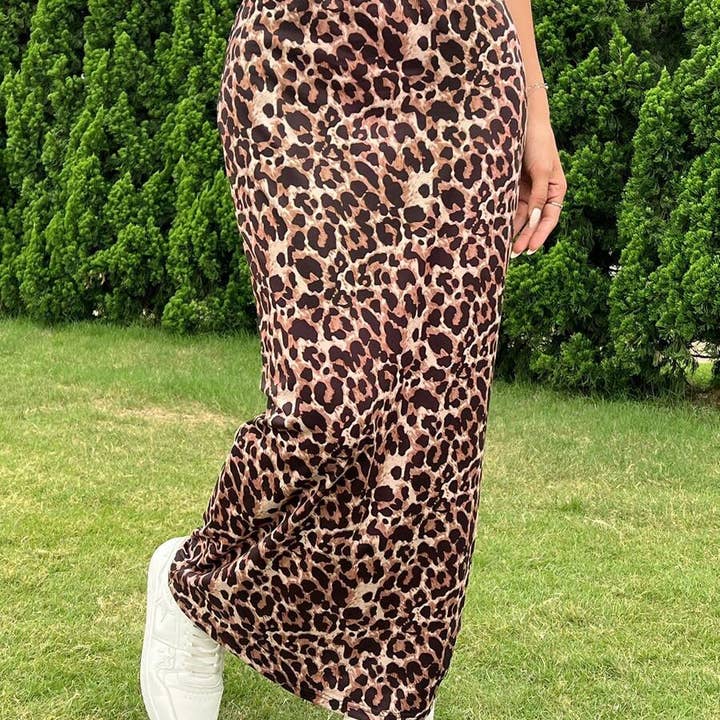 Women Fashion Casual Leopard High Waist Tight Skirt for wholesale by SALINA TRADING INC