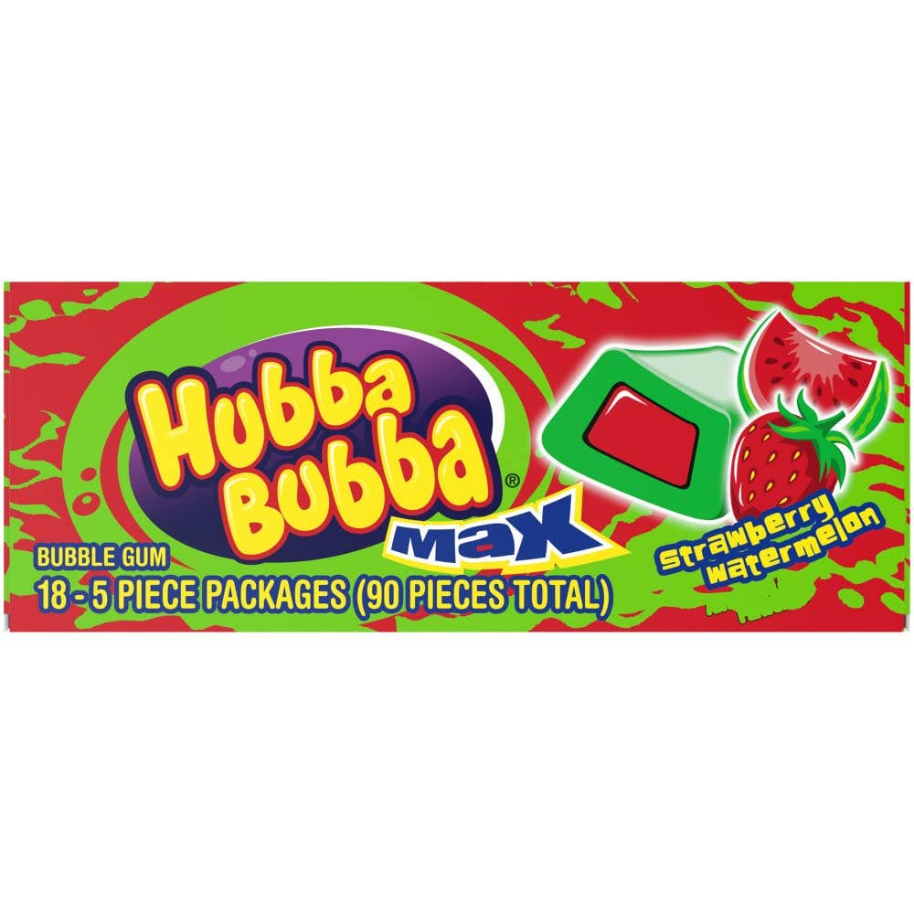 Horizon Top Market - Wholesale Chewing Gum - HUBBA BUBBA MAX STRAWBERRY WATERMELON GUM-18 X 5 PIECE1