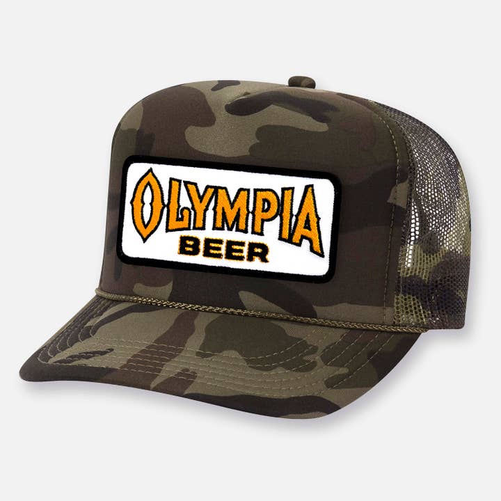 Webig Moto Company - Wholesale Trucker Hat - Unisex - OLYMPIA BEER CURVED BILL PATCH HAT5