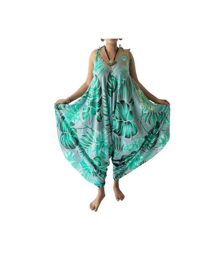 DK Hawaii - Wholesale Jumpsuit - Women's - Tropical Floral and Leaves Print Jumpsuit2