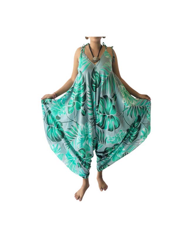 DK Hawaii - Wholesale Jumpsuit - Women's - Tropical Floral and Leaves Print Jumpsuit2