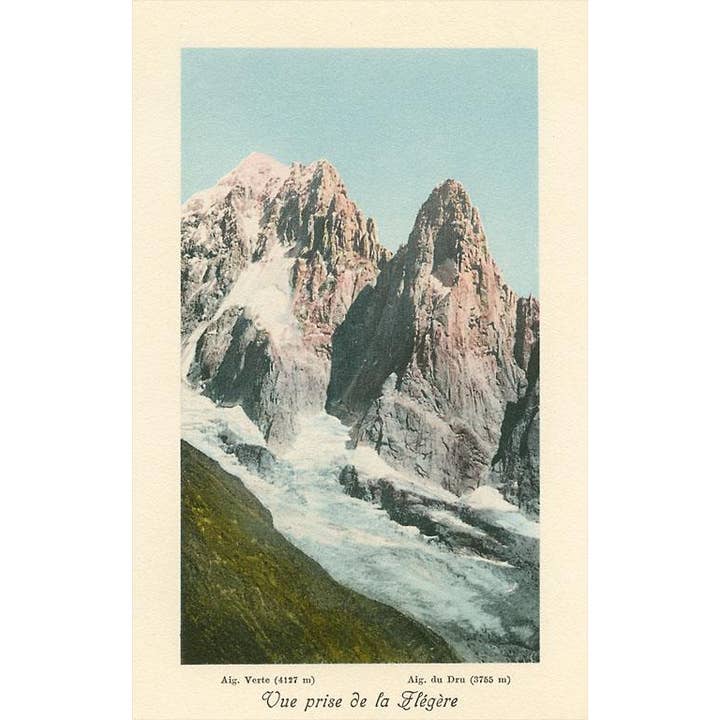 Found Image Press - Wholesale Magnet - Magnet MF-311 L'Aiguille du Dru and Verte, French Alps
