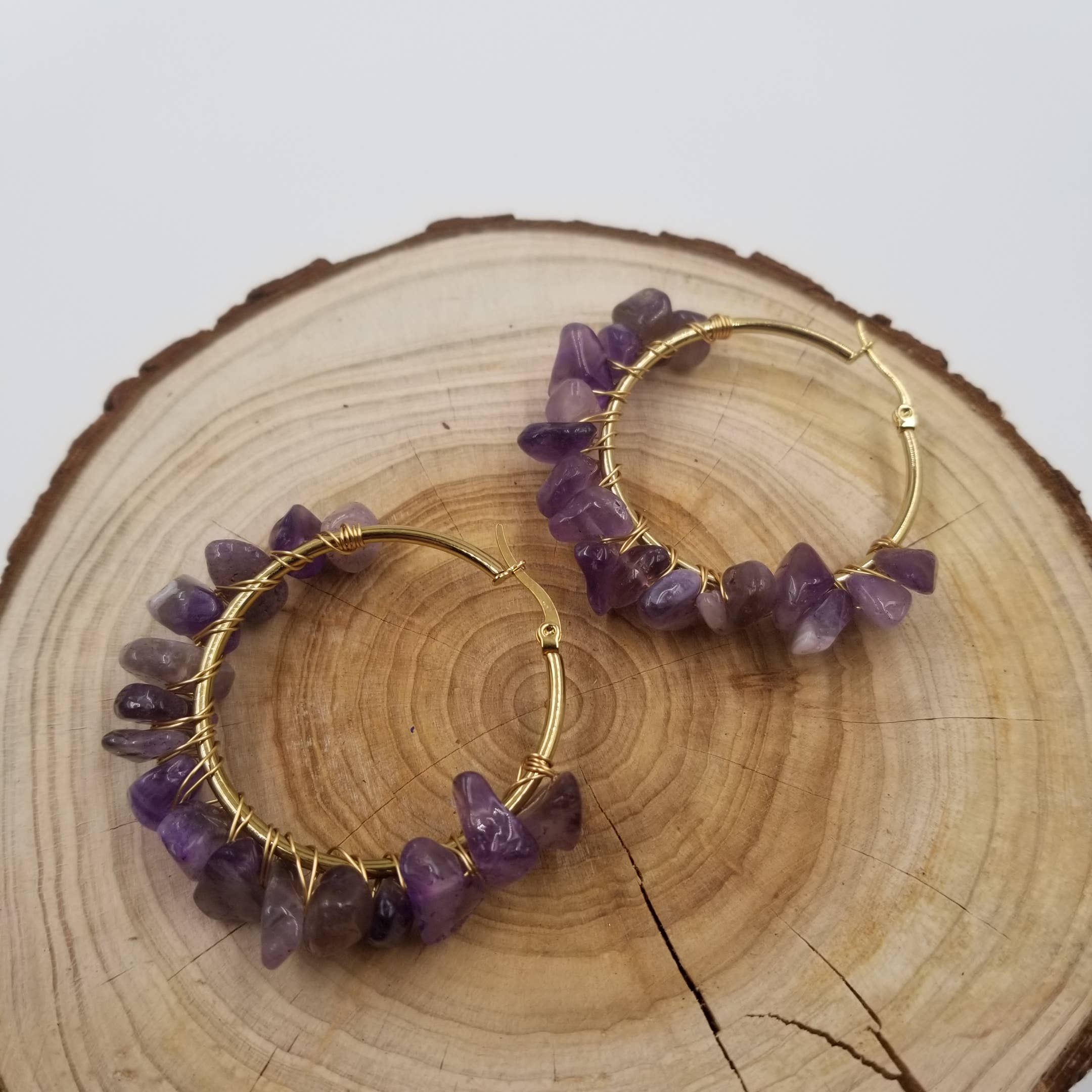 CHAKRA JEWELRY - Venta al por mayor Pendientes de aro - Pendientes de cristal del Pacífico hechos a mano4