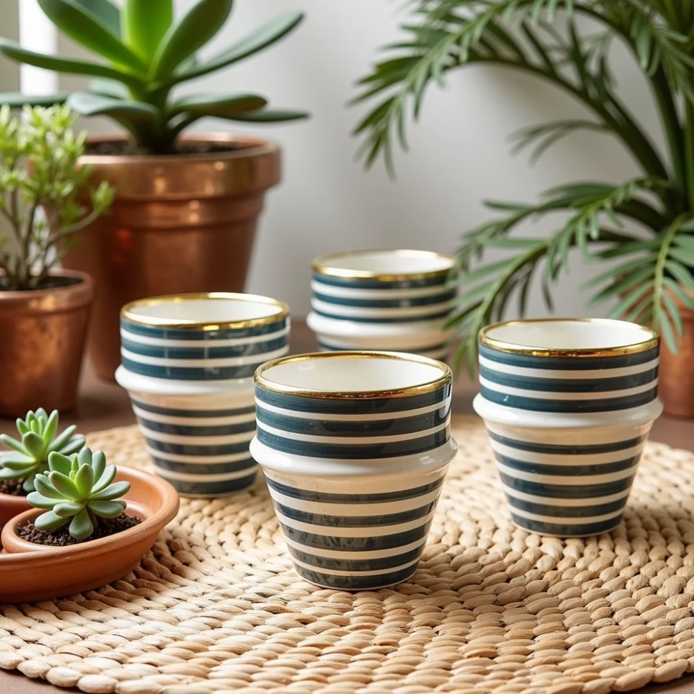 High crafty - Vente Tasse à café/thé - Tasses en céramique marocaine faites à la main avec ornements en or pur21