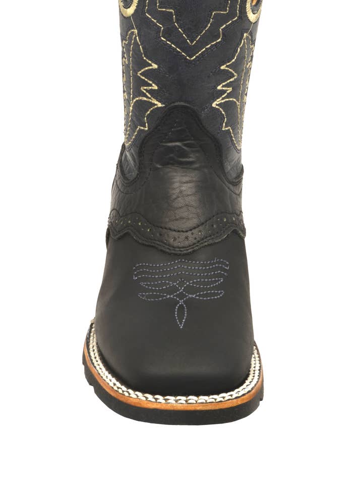 3001 BLACK KIDS WIDE SQUARE BOOT for wholesale on Faire1