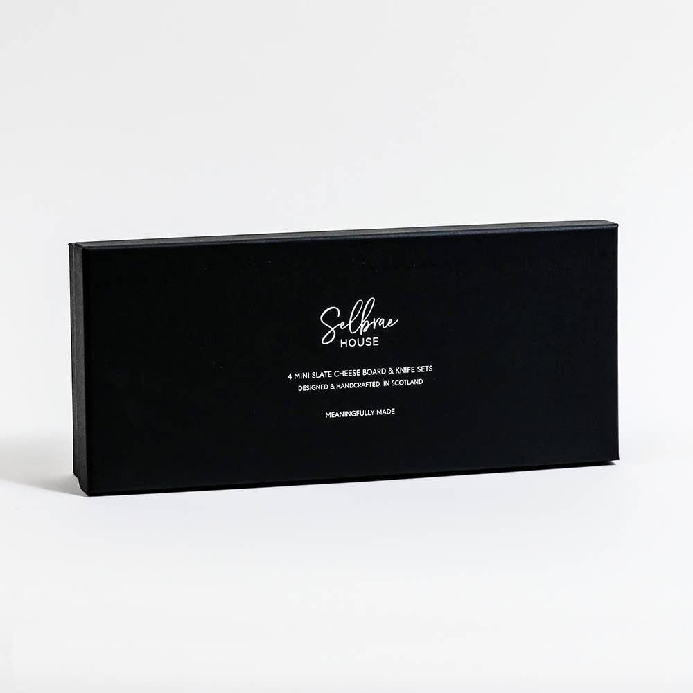 Selbrae House Ltd - Wholesale Cheese Board - 4 Country Animals Mini Slate Cheese Board & Knife Sets2