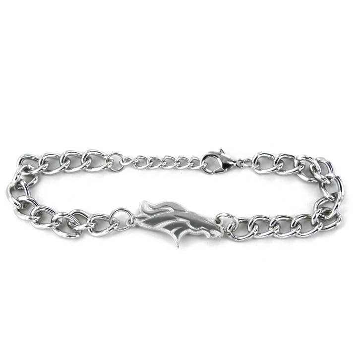 Aminco USA - Wholesale Link & Chain Bracelet - NFL Denver Broncos Chain Link Logo Bracelet