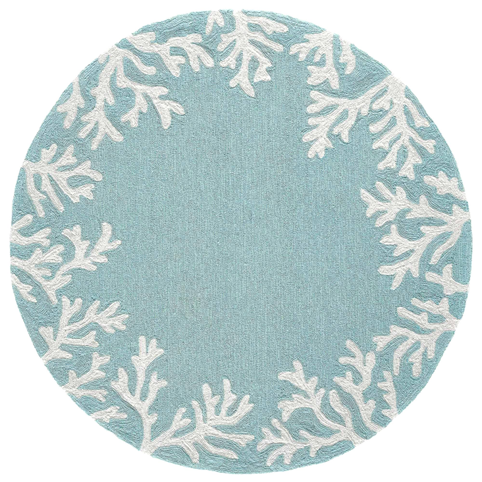 Aqua Capri Coral Border Indoor/Outdoor Rug for wholesale on Faire2