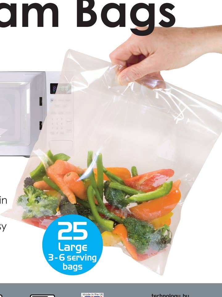Sacos de Vapor para Micro-ondas Grandes 25 unidades por atacado de Planit Products