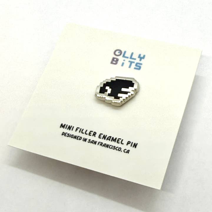 Zwarte Pixelvleugel (Rechts) Mini Filler Emaille Speldje voor wholesale door Ollybits Pixel Art