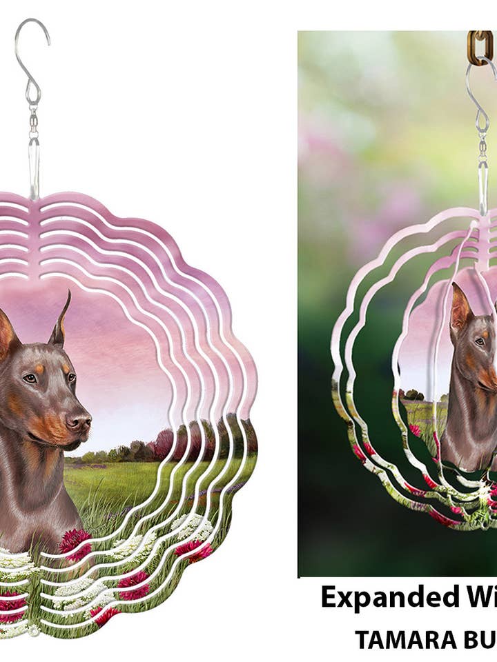 Doberman Fawn Cropped - Wind Spinner for wholesale by Pet Gifts USA, LLC